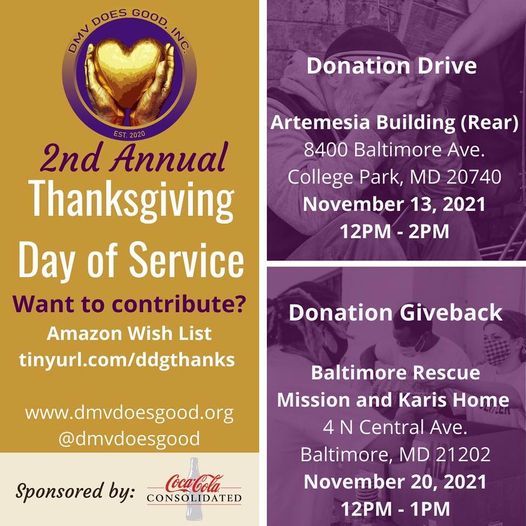 2nd Annual Thanksgiving Day of Service (11\/13 and 11\/20)