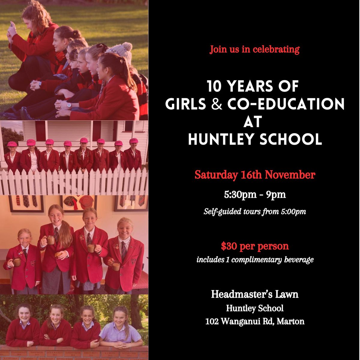 Full Huntley Celebration '10 years of Girls & Co-Education'- Cocktail Evening