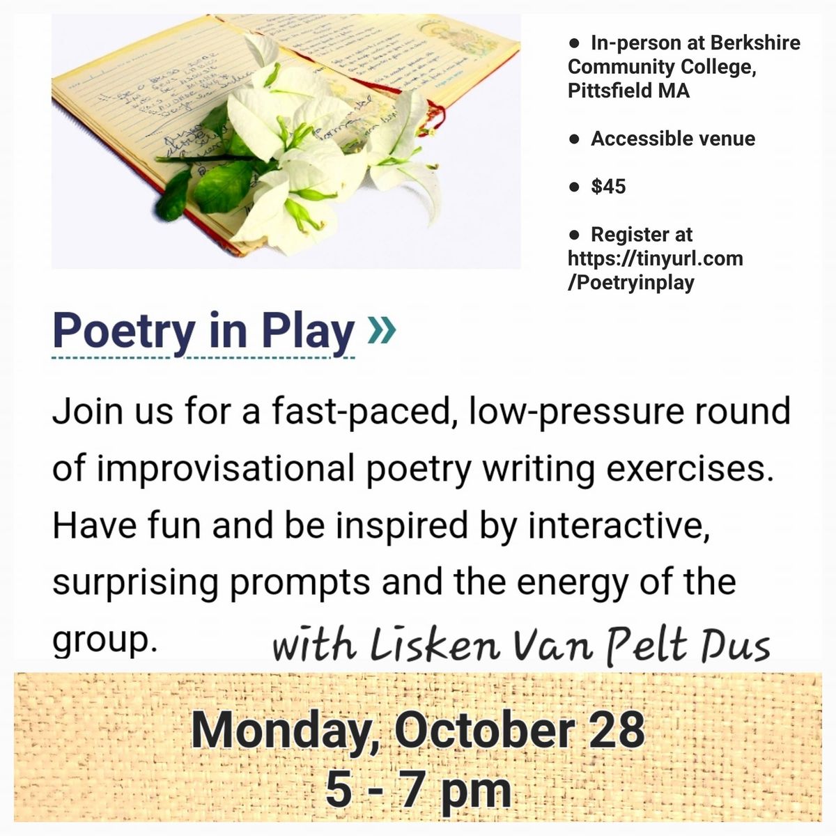 Poetry in Play workshop