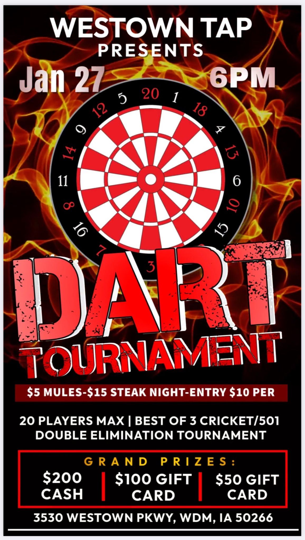 Westown Tap Dart Tournament