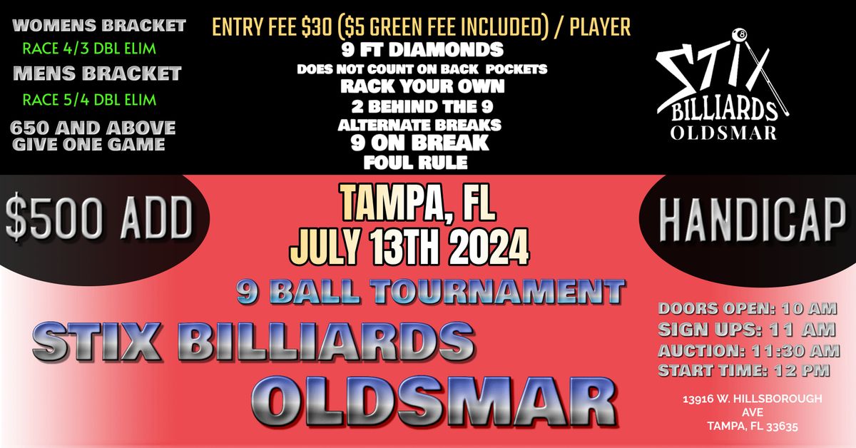 9 BALL TOURNAMENT!