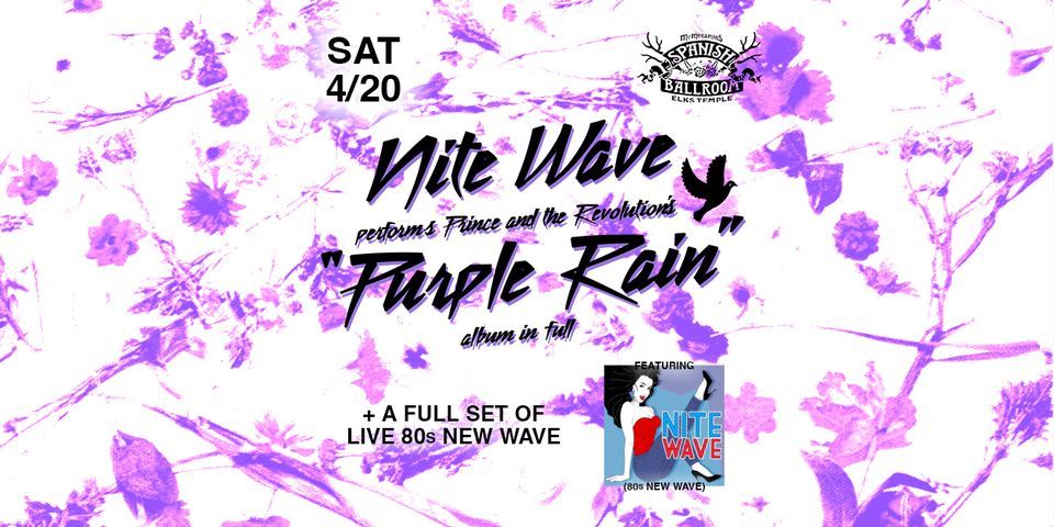 SOLD OUT - Nite Wave performs Prince's "Purple Rain" Album + A Full Set of 80s New Wave