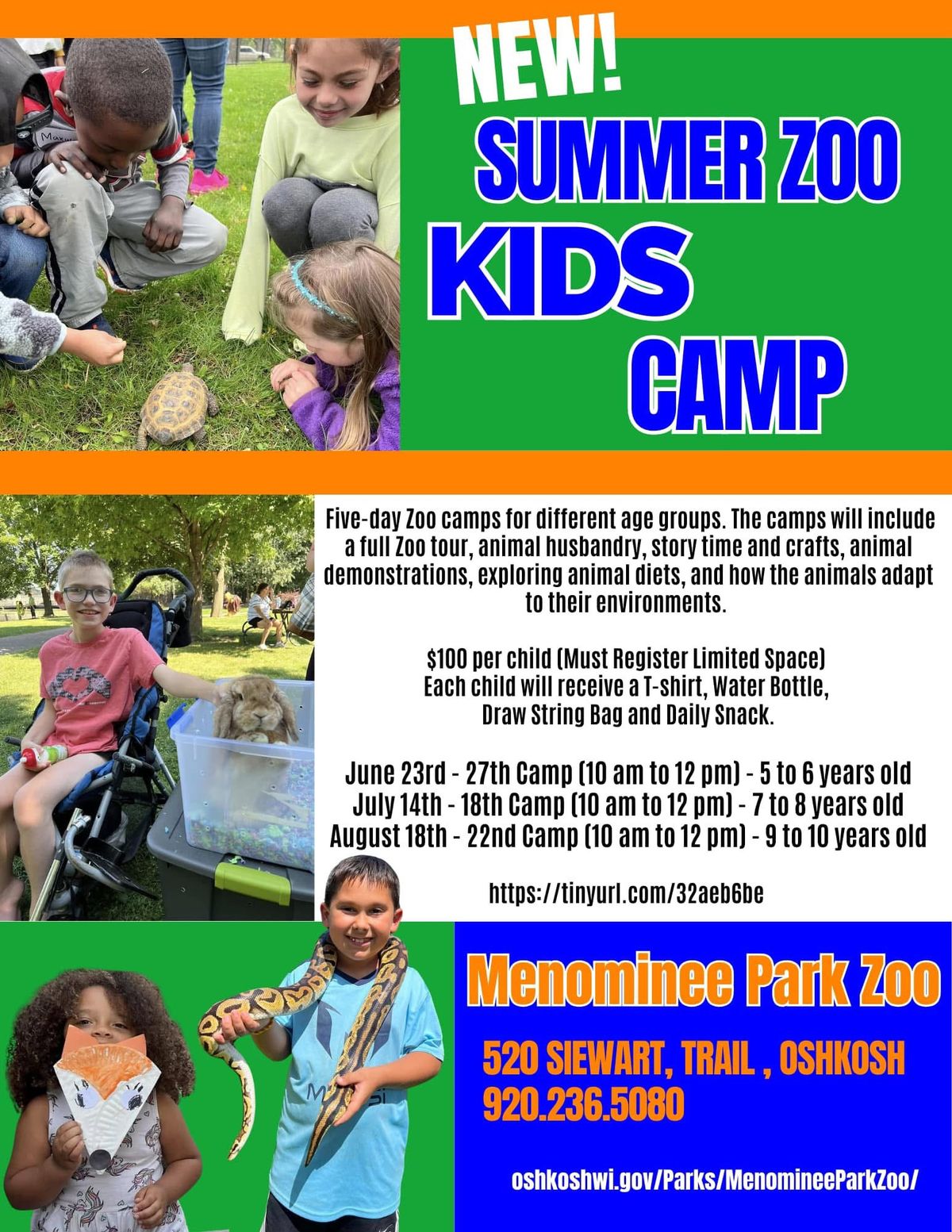 Summer Zoo Kids Camp! June 23-27 (ages 5-6)