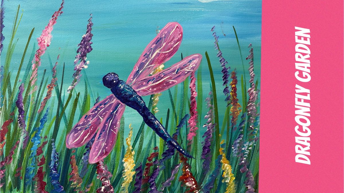 Dragonfly Garden Acrylic Painting with Becca