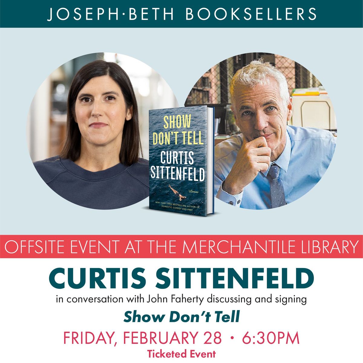  Curtis Sittenfeld in conversation with John Faherty discussing and signing Show Don\u2019t Tell