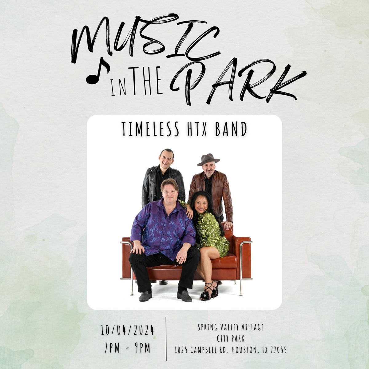 MUSIC IN THE PARK: Timeless HTX Band