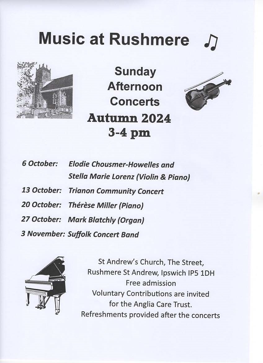 Music at Rushmere Sunday Afternoon Concerts