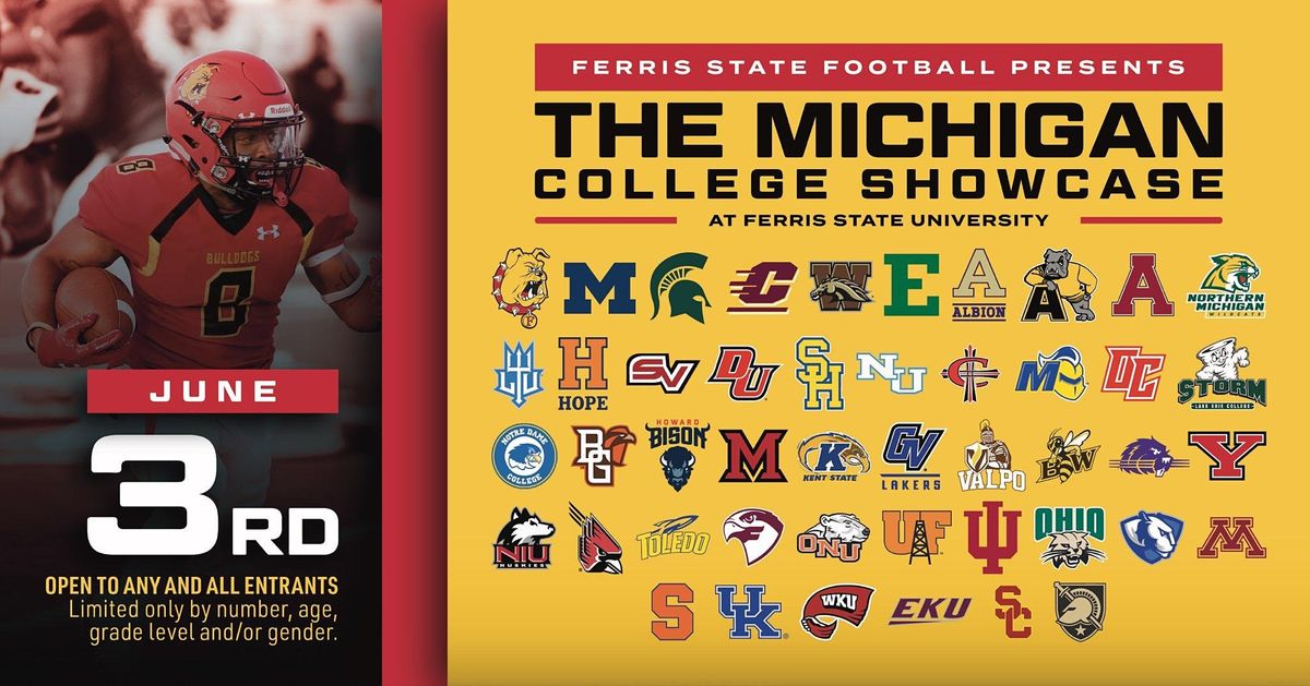 Ferris State Football Presents The Michigan College Showcase Ferris State University Big Rapids 3 June 2021 Ferris State Football Schedule 2022
