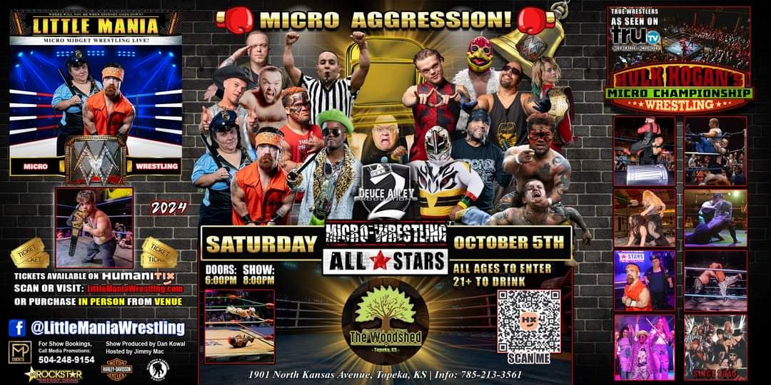 MICRO WRESTLING ALLSTARS SHOW LIVE @ THE WOODSHED TOPEKA,KS 10-5-2024