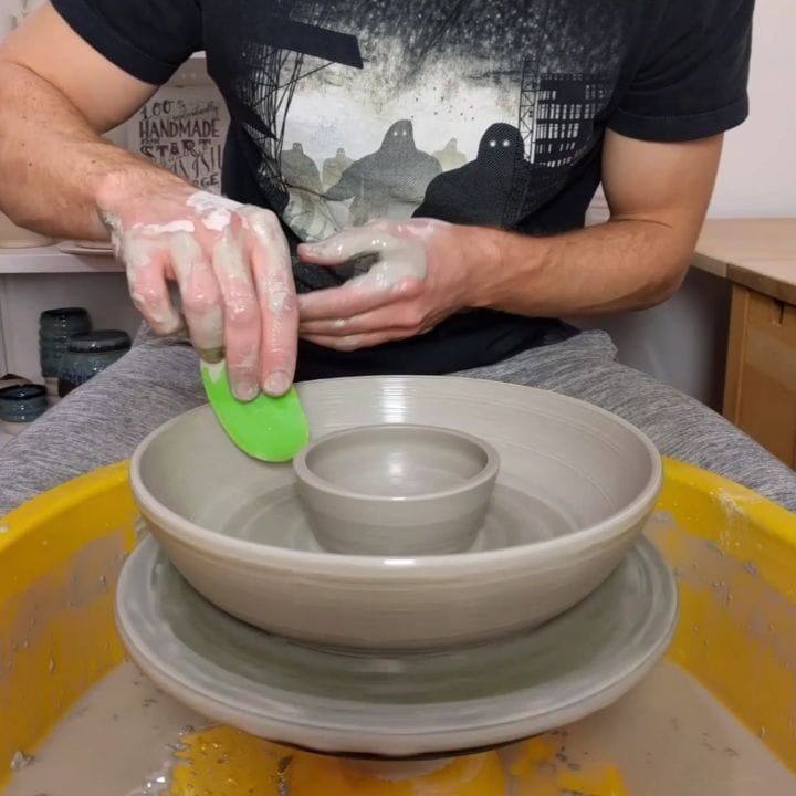 Wheel Throwing- Chip & Dip Plate