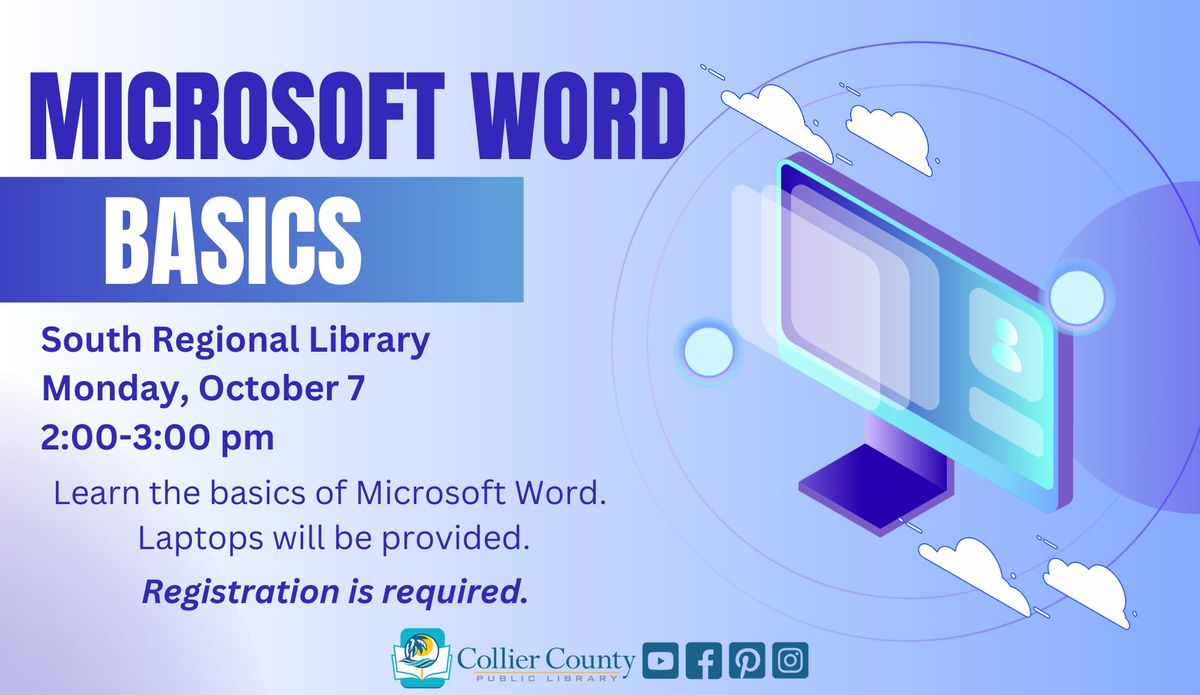 Microsoft Word Basics at South Regional Library