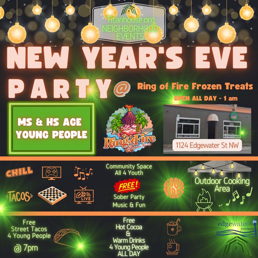 \ud83e\udea9 FREE New Year\u2019s Eve Party \u2728 Middle & High Schoolers! \ud83e\ude85 NYE on Edgewater  \ud83d\udcc5 December 31 \ud83d\udccd ROF