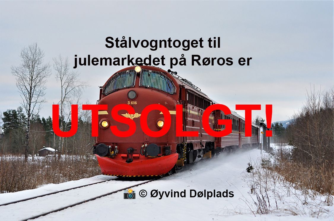 St\u00e5lvogntoget kj\u00f8rer til julemarkedet p\u00e5 R\u00f8ros 7. desember 2024 - UTSOLGT!