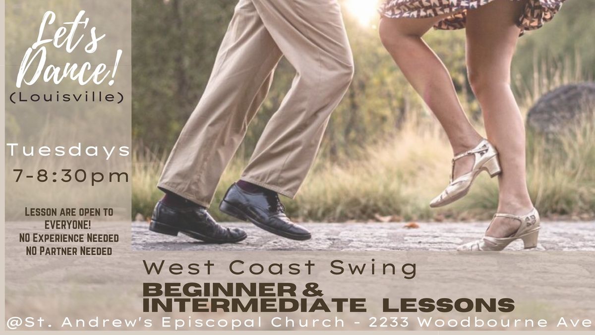 West Coast Swing BEGINNER & LEVEL 2 Lessons TUESDAYS in January