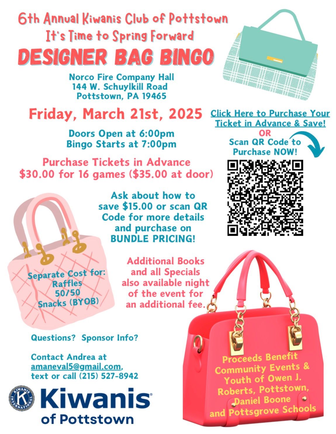 Designer Bag Bingo fundraiser