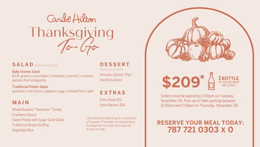 Caribe Hilton Thanksgiving To-Go