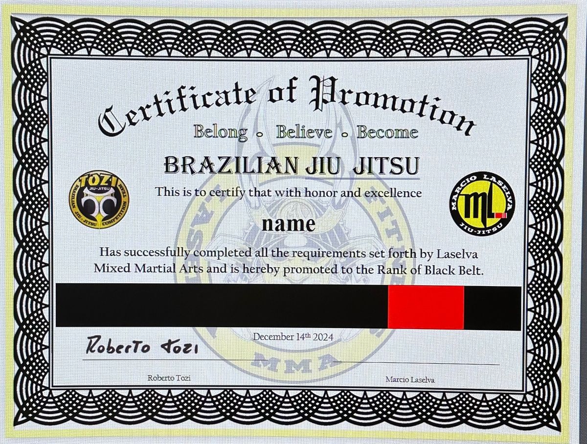 Jiu Jitsu belt test and ceremony 2024