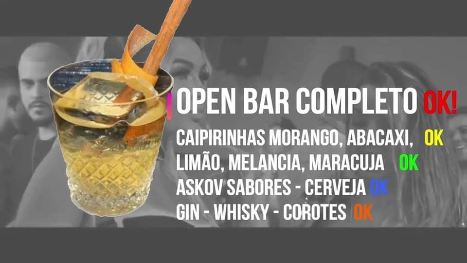 Open de Amor Open Bar P\u00f3s Quarentena! Open SUSHI e Salgadinhos!