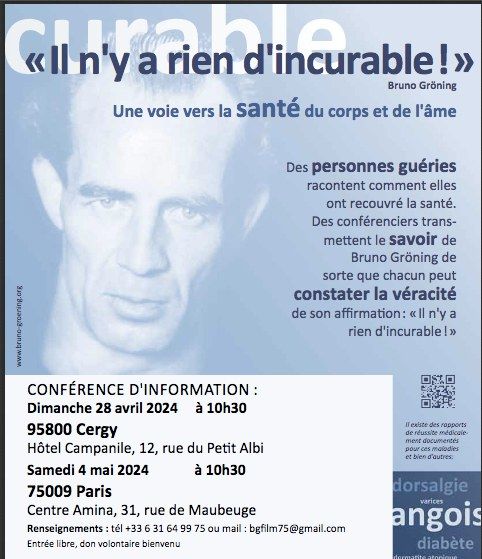 Conf\u00e9rence d'information - "Il n'y a rien d'incurable !" 