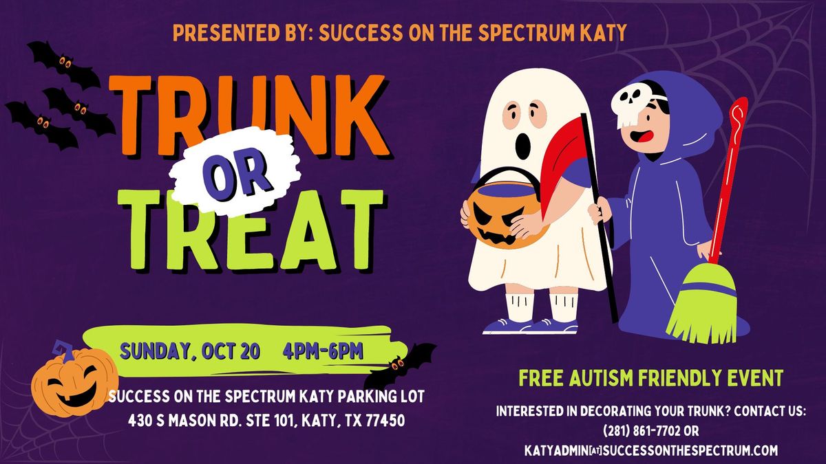 FREE Autism-Friendly Trunk or Treat Bash!