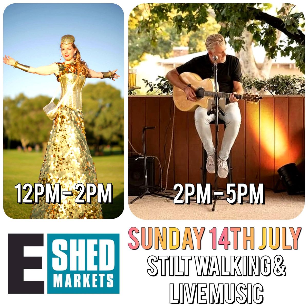 STILT WALKING & LIVE MUSIC at E Shed Markets