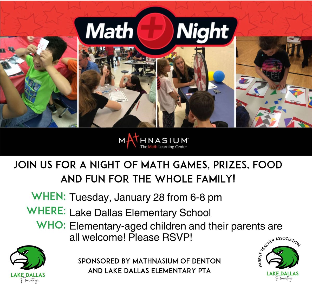 LDE PTA Math Night Sponsored by Mathnasium of Denton