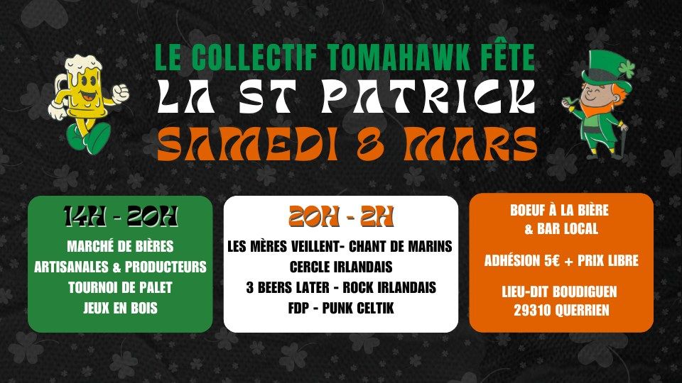 TOMAHAWK F\u00caTE LA ST PATRICK - SAMEDI 8 MARS \ud83c\udf40