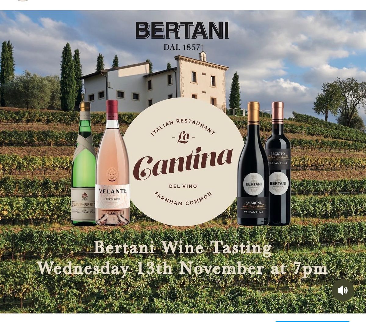 Exclusive Bertani Wine Tasting Dinner