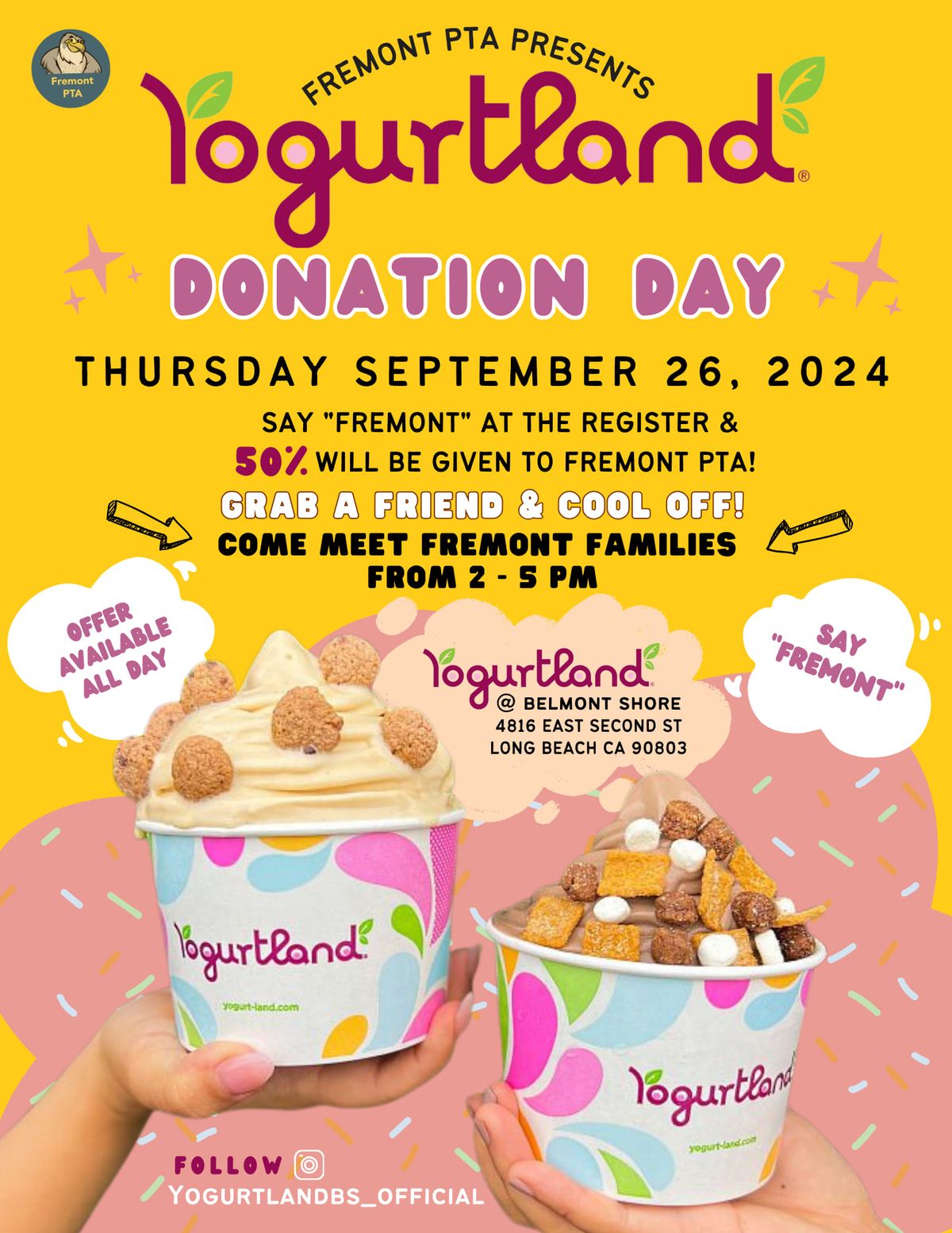 Yogurtland Donation Day!