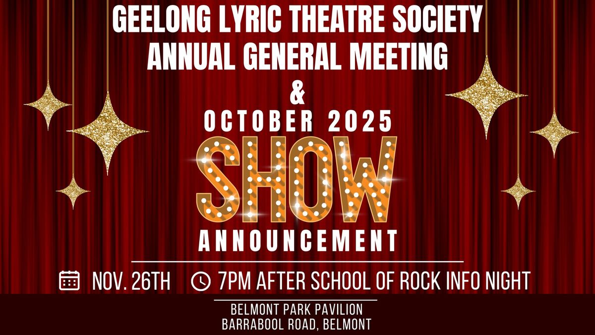 AGM and October 2025 Show Announcement