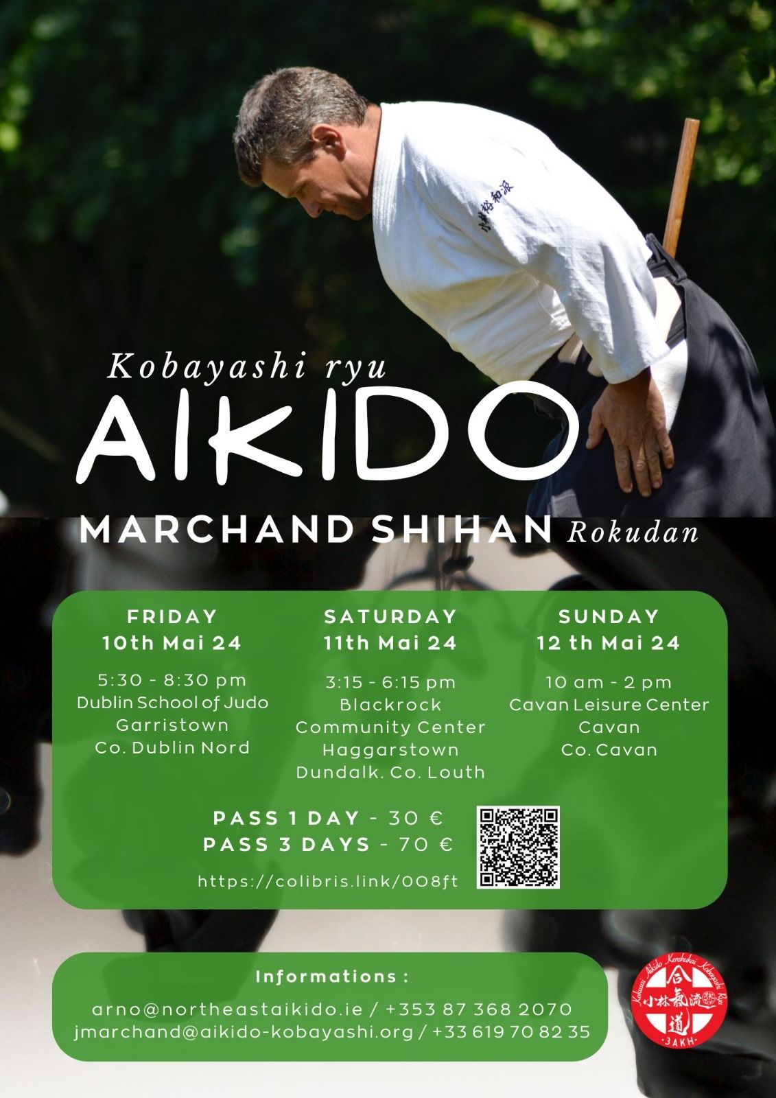 J\u00e9r\u00f4me Marchand Aikido Seminar - Fri 10 to Sun 12 May in North Dublin, Dundalk & Cavan