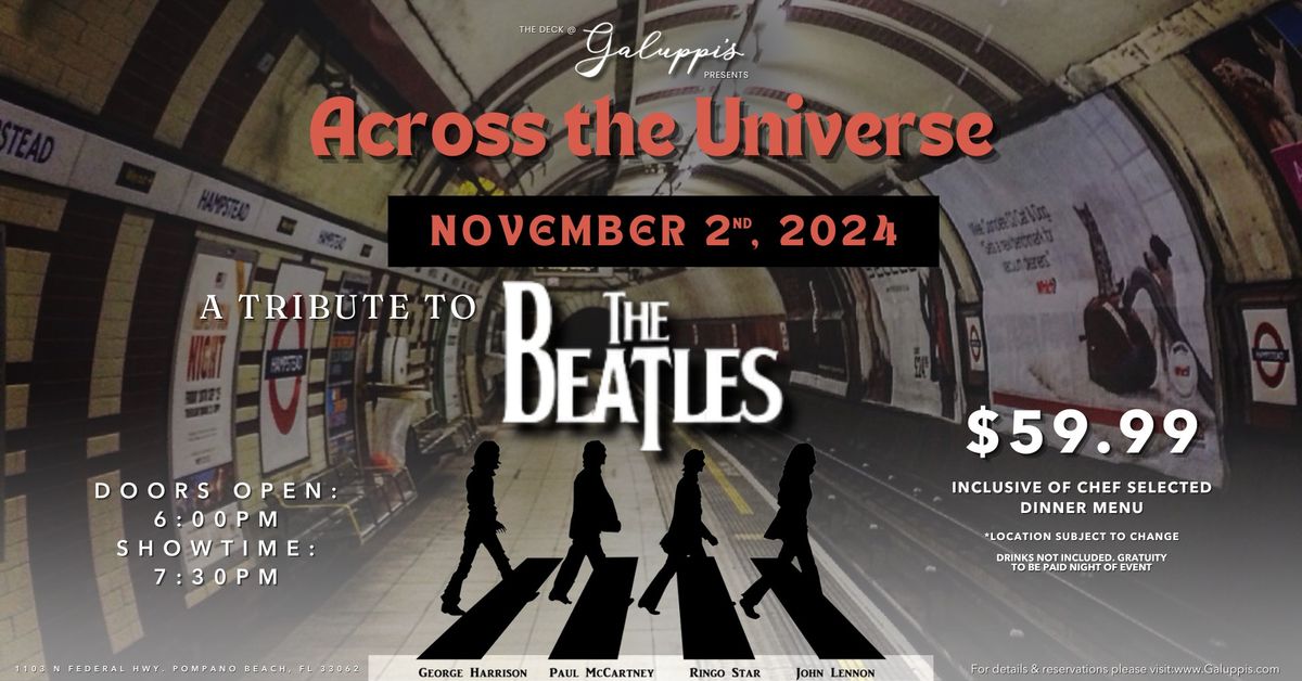 Across the Universe \u2013 A Tribute to The Beatles @ Galuppi's Sat. November 2