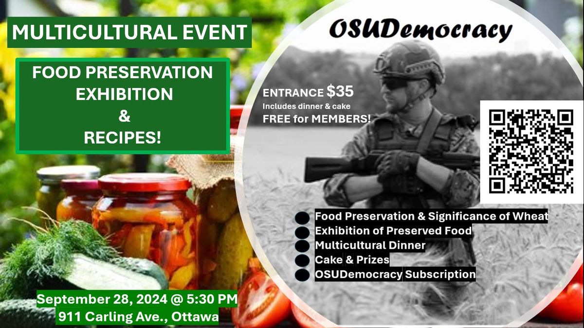 FOOD PRESERVATION EXHIBITION & RECIPES - MULTICULTURAL OSUDemocracy Event