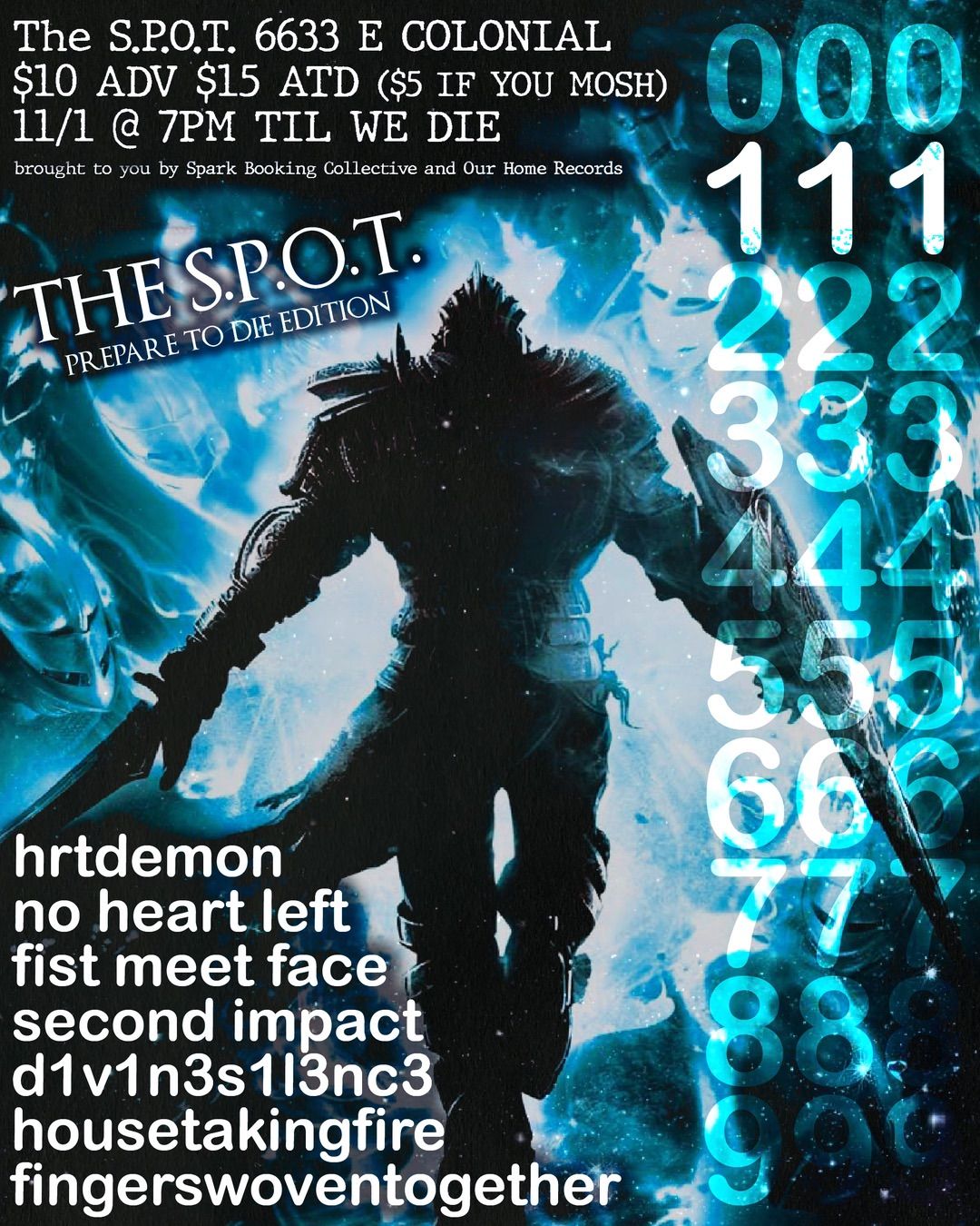 111 Fest w\/ d1v1n3s1l3nc3, Second Impact, housetakingfire, & more at The S.P.O.T. 