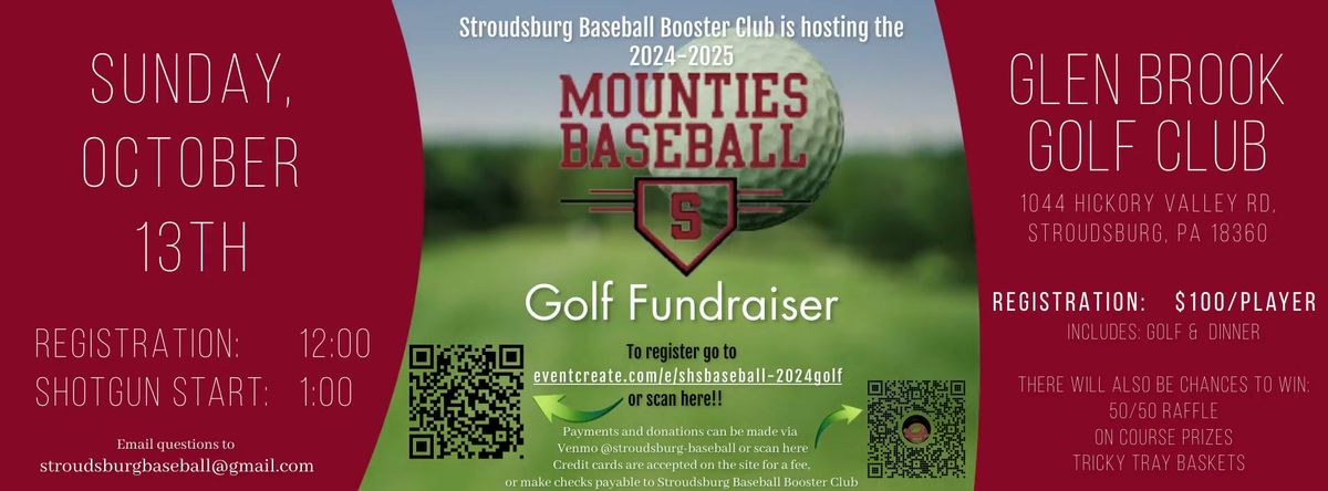 Golf Fundraiser for Stroudsburg High School Baseball 