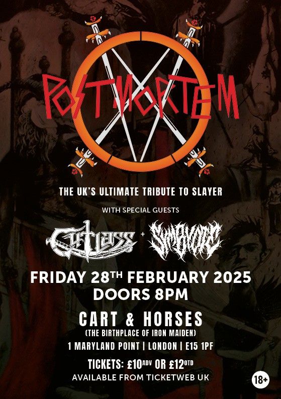 POSTMORTEM + Cutlass + Symbyote, The Cart and Horses, London