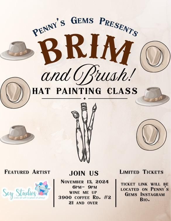 Brim and Brush Hat Painting Class