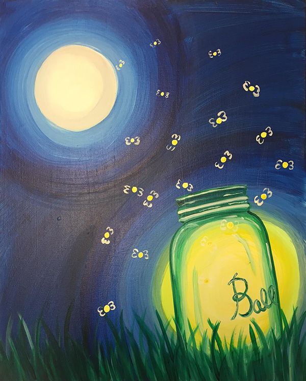 Fireflies Jar - Canvas Paint & Sip Class