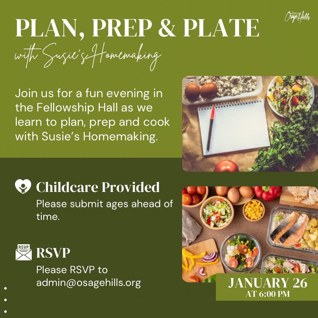 OHills Women\u2019s Ministry - Plan Prep & Plate