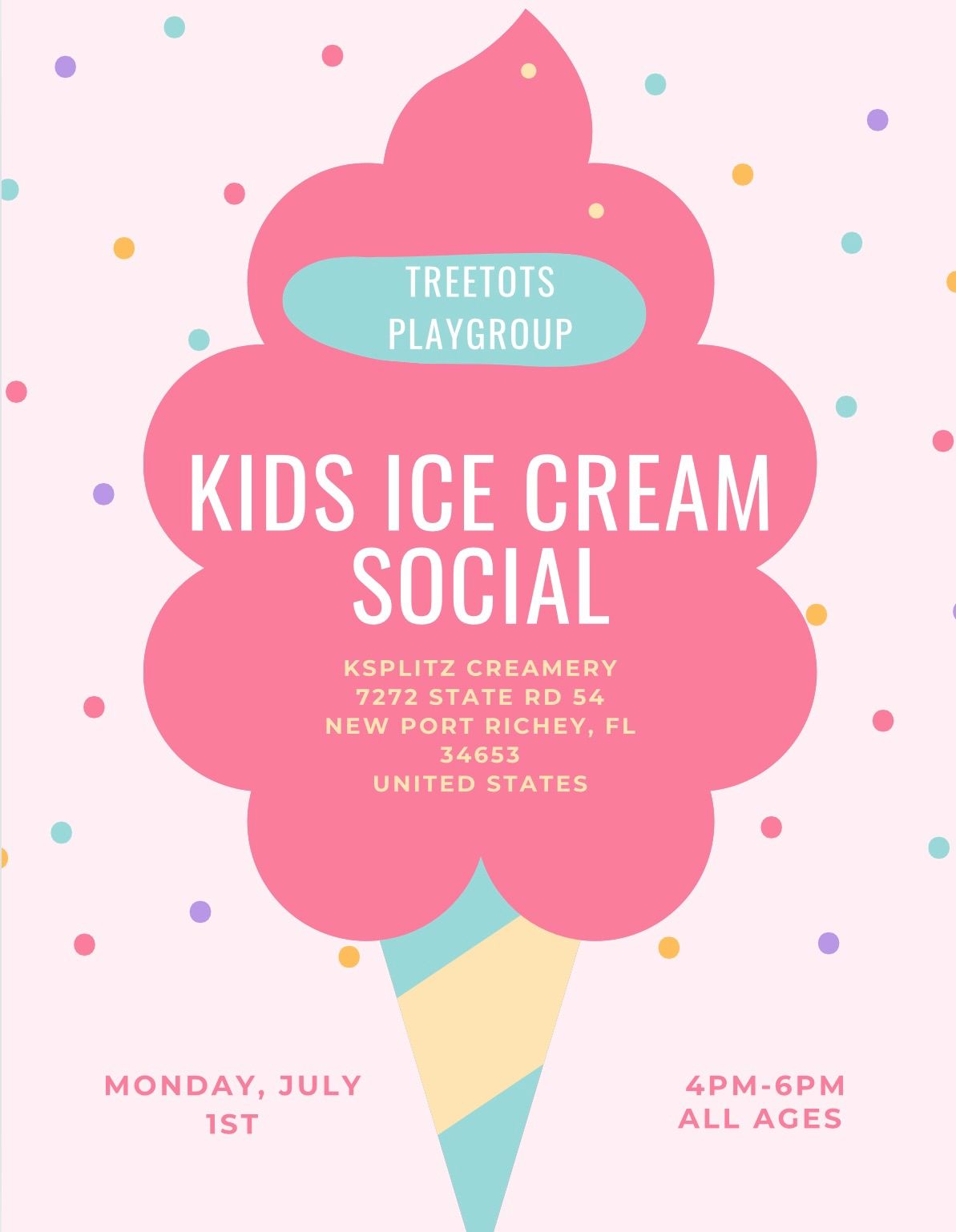 Kids Ice Cream Social @ KSplitz Creamery