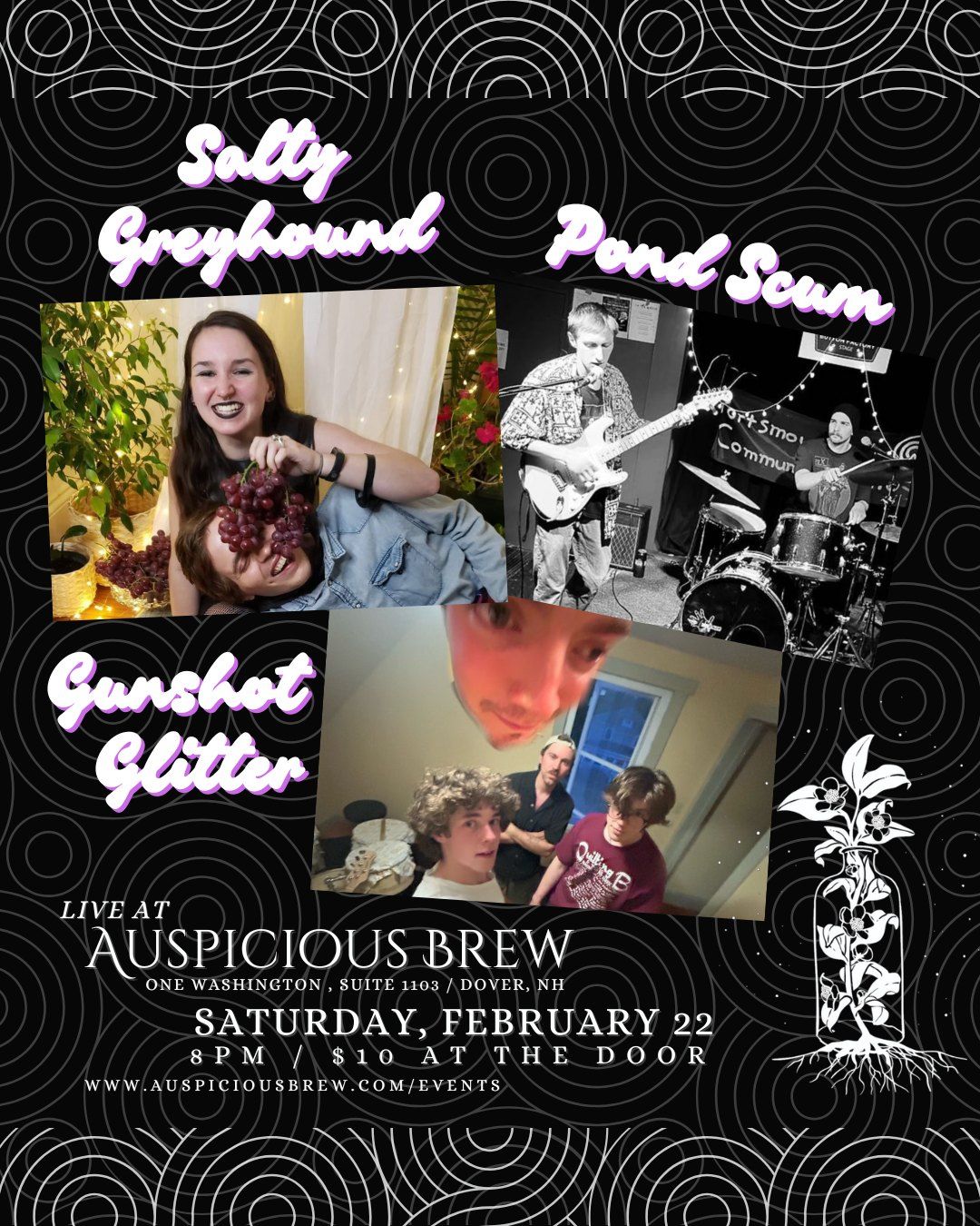 Salty Greyhound \/\/ Pond Scum \/\/ Gunshot Glitter ~ Live at Auspicious Brew