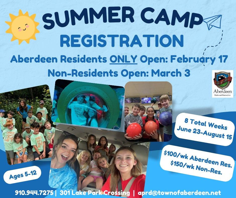 Summer Camp Registration Opens - Non-Residents