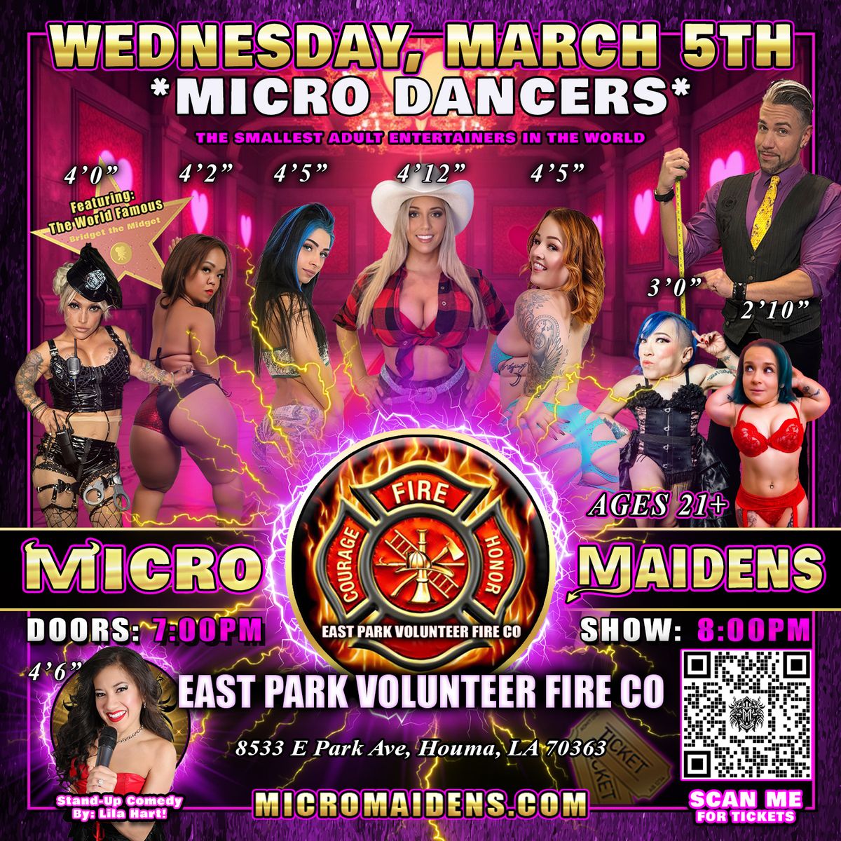 Houma, LA - Micro Maidens: Dwarf Dancers @East Park Volunteer Fire "Life's Too Short to Miss This!"