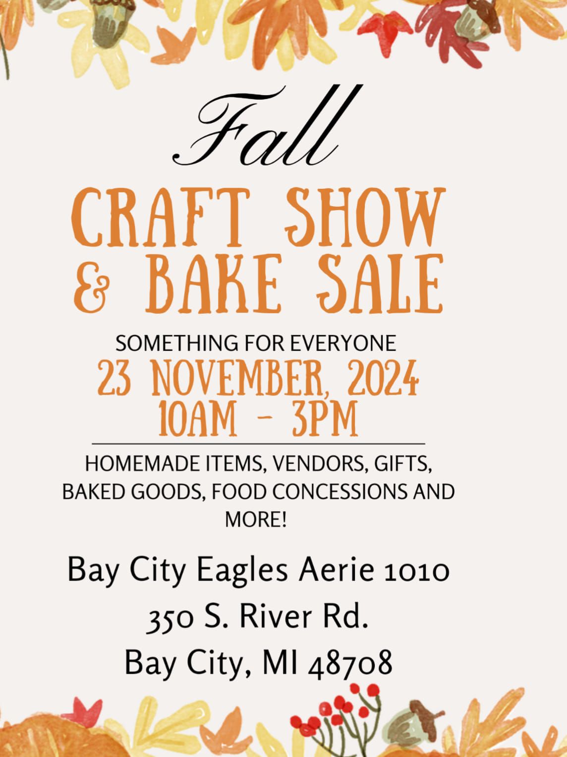 Fall craft show and bake sale 