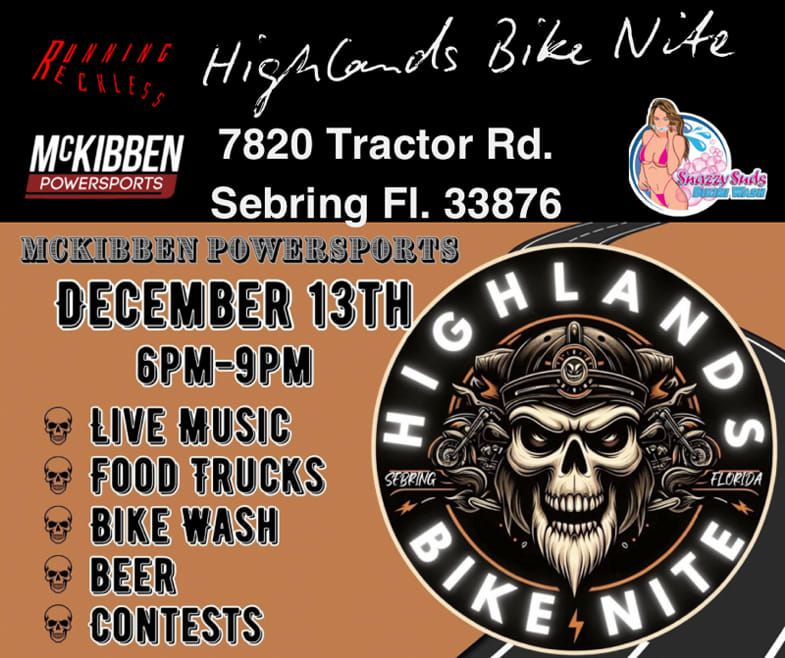 BIKE NIGHT at McKibben Powersports Sebring w Running Reckless!