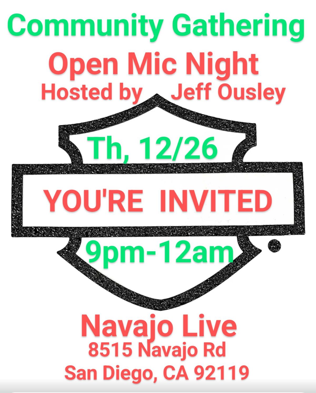 COMMUNITY GATHERING & OPEN MIC NIGHT 