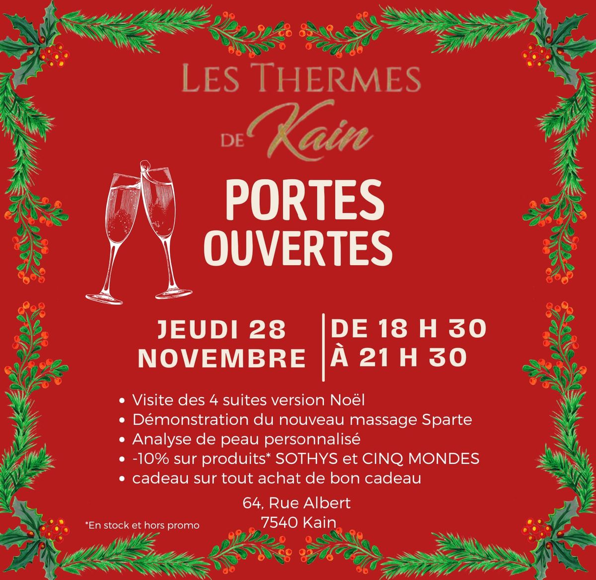 Soir\u00e9e portes ouvertes aux Thermes de Kain