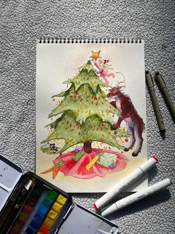 Mixed Media Christmas Tree