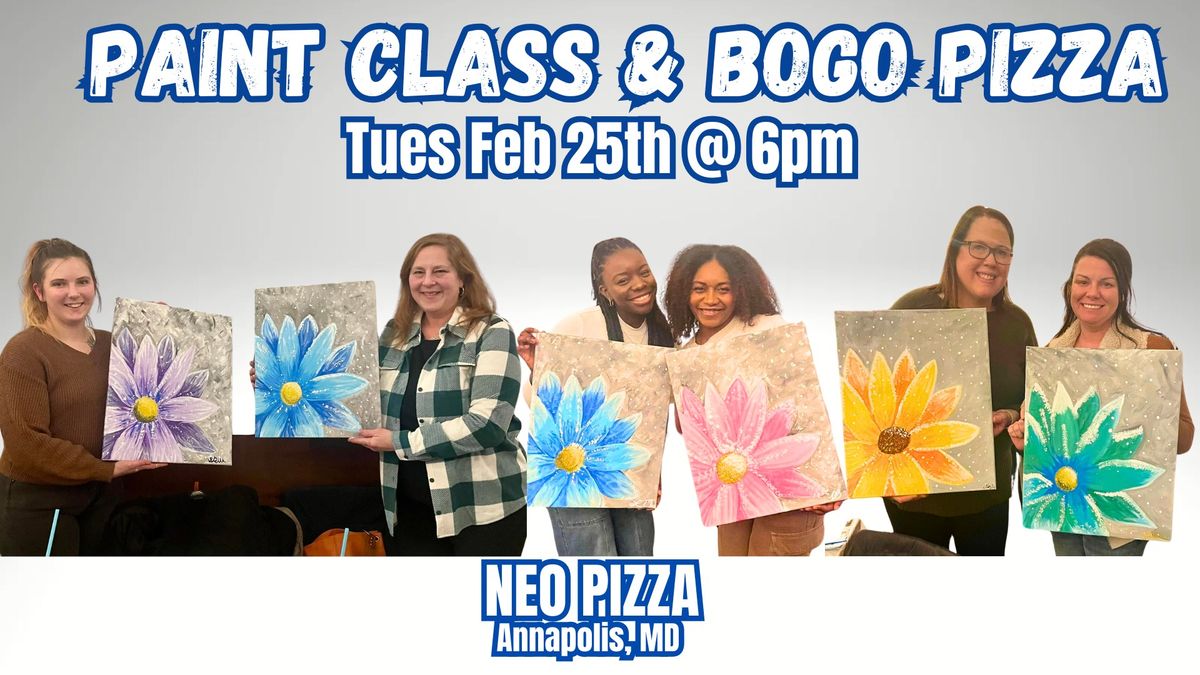 Paint Night & BOGO Pizzas:Snowy Daisy at NEO Pizza Annapolis with MARYLAND CRAFT PARTIES