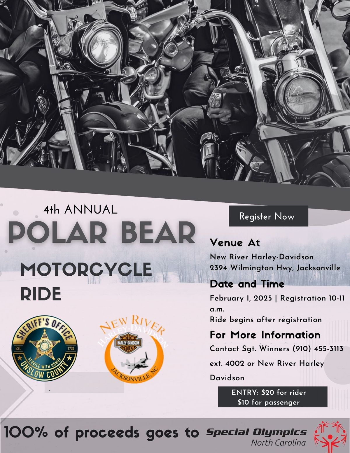 4th Annual Polar Bear Motorcycle Ride for Special Olympics North Carolina